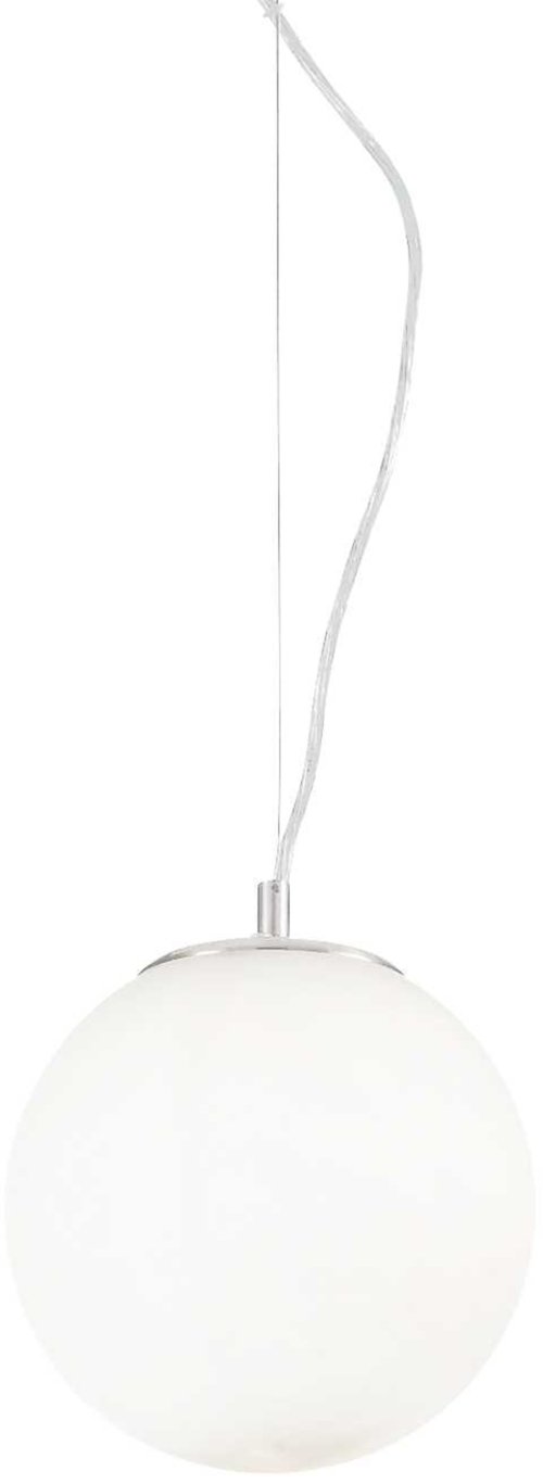 På billedet ser du variationen Mapa, Pendel lampe, Bianco, glas fra brandet Ideal Lux i en størrelse D: 20 cm. x H: 26 cm. i farven Hvid