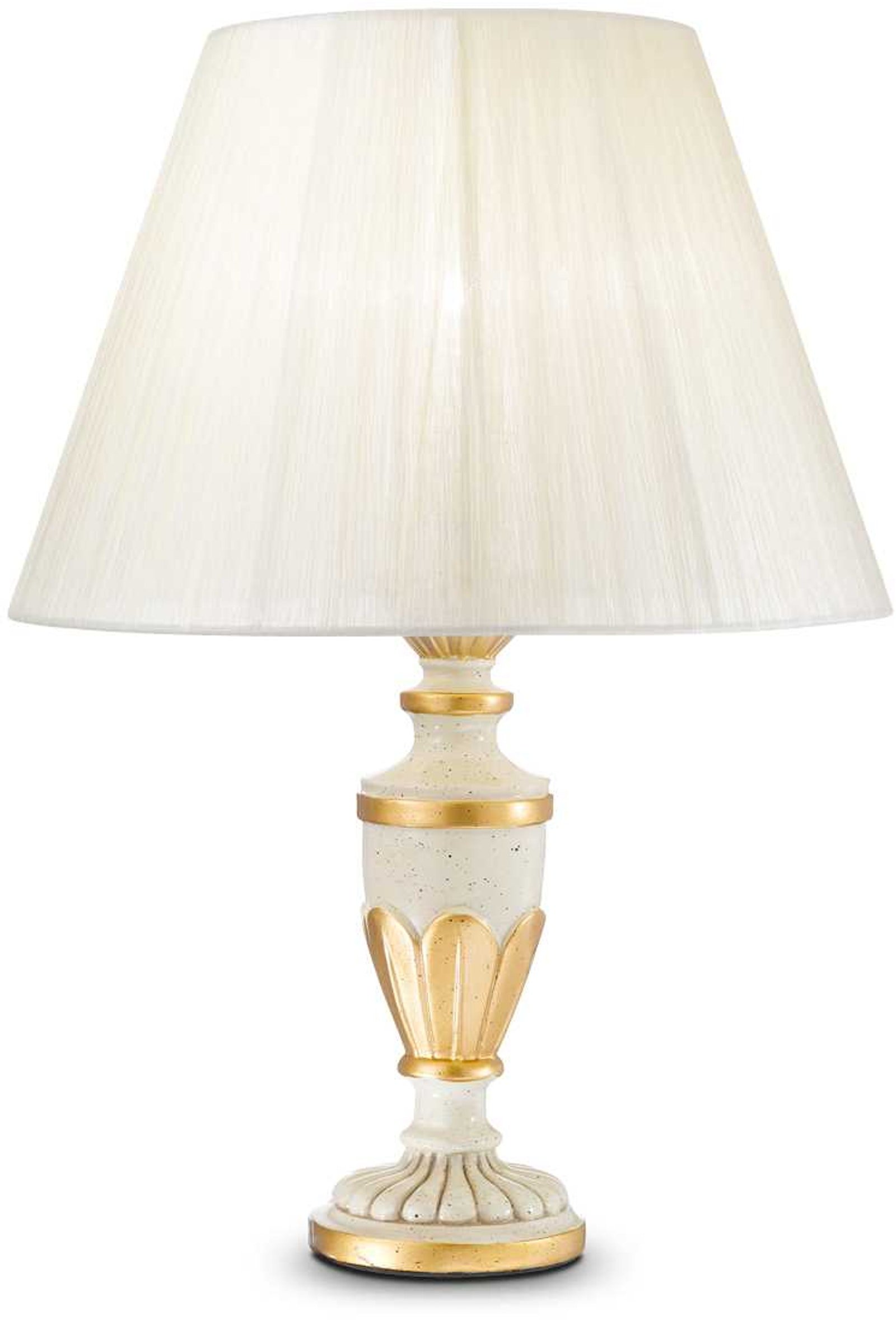 På billedet ser du Firenze, Bordlampe, Tl1, metal fra brandet Ideal Lux i en størrelse D: 24 cm. x H: 35 cm. i farven Hvid