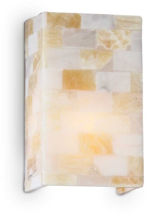 På billedet ser du variationen Scacchi, Væglampe, Ap1, alabast fra brandet Ideal Lux i en størrelse H: 25 cm. x B: 10 cm. x L: 15 cm. i farven Alabast