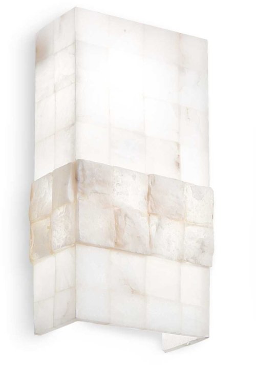 På billedet ser du variationen Stones, Væglampe, Ap2, alabast fra brandet Ideal Lux i en størrelse H: 40 cm. x B: 12 cm. x L: 23 cm. i farven Alabast