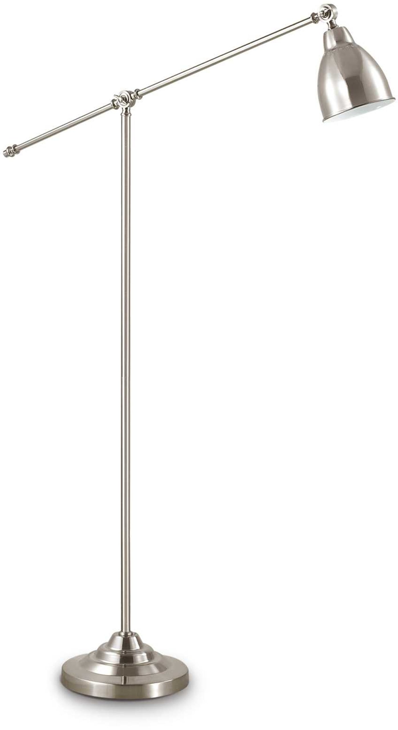 Newton, Gulvlampe, Pt1, metal by Ideal Lux (D: 26 cm. x H: 150 cm., Nikkel)