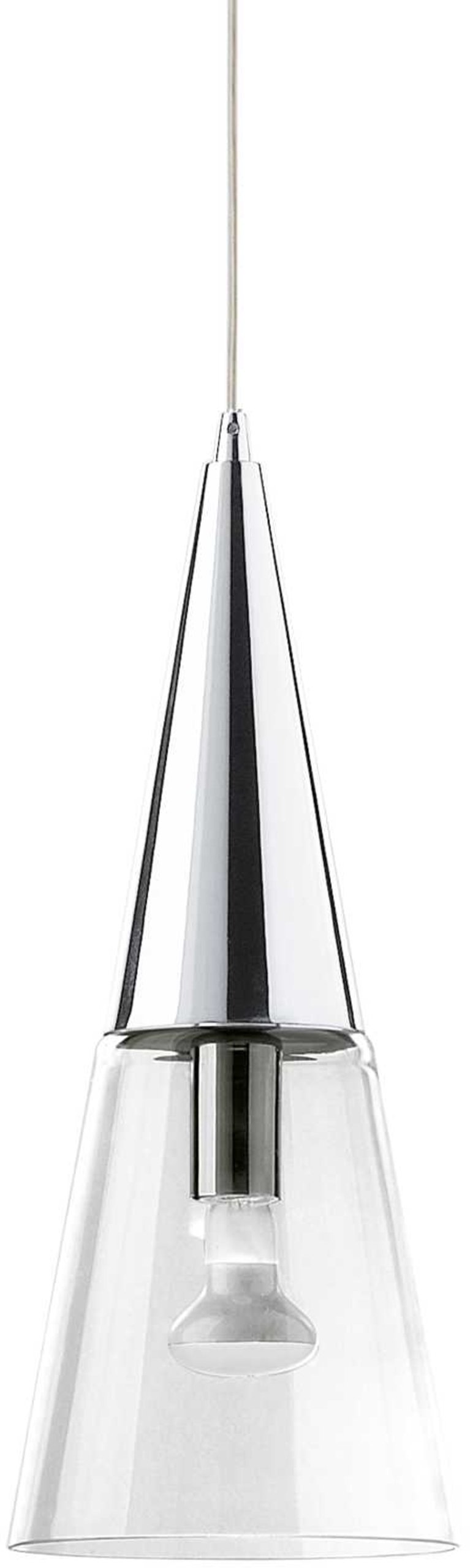 På billedet ser du Cono, Pendel lampe, Sp1, metal fra brandet Ideal Lux i en størrelse D: 15 cm. x H: 45 cm. i farven Krom