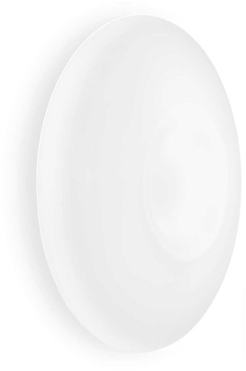 På billedet ser du variationen Glory, Loft- eller væglampe, Pl5, glas fra brandet Ideal Lux i en størrelse D: 60 cm. x H: 17 cm. i farven Hvid