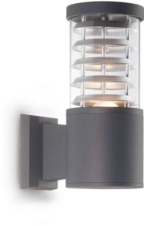 På billedet ser du variationen Tronco, Udendørs væglampe, Ap1, aluminium fra brandet Ideal Lux i en størrelse H: 25 cm. x B: 18 cm. x L: 11 cm. i farven Antracit