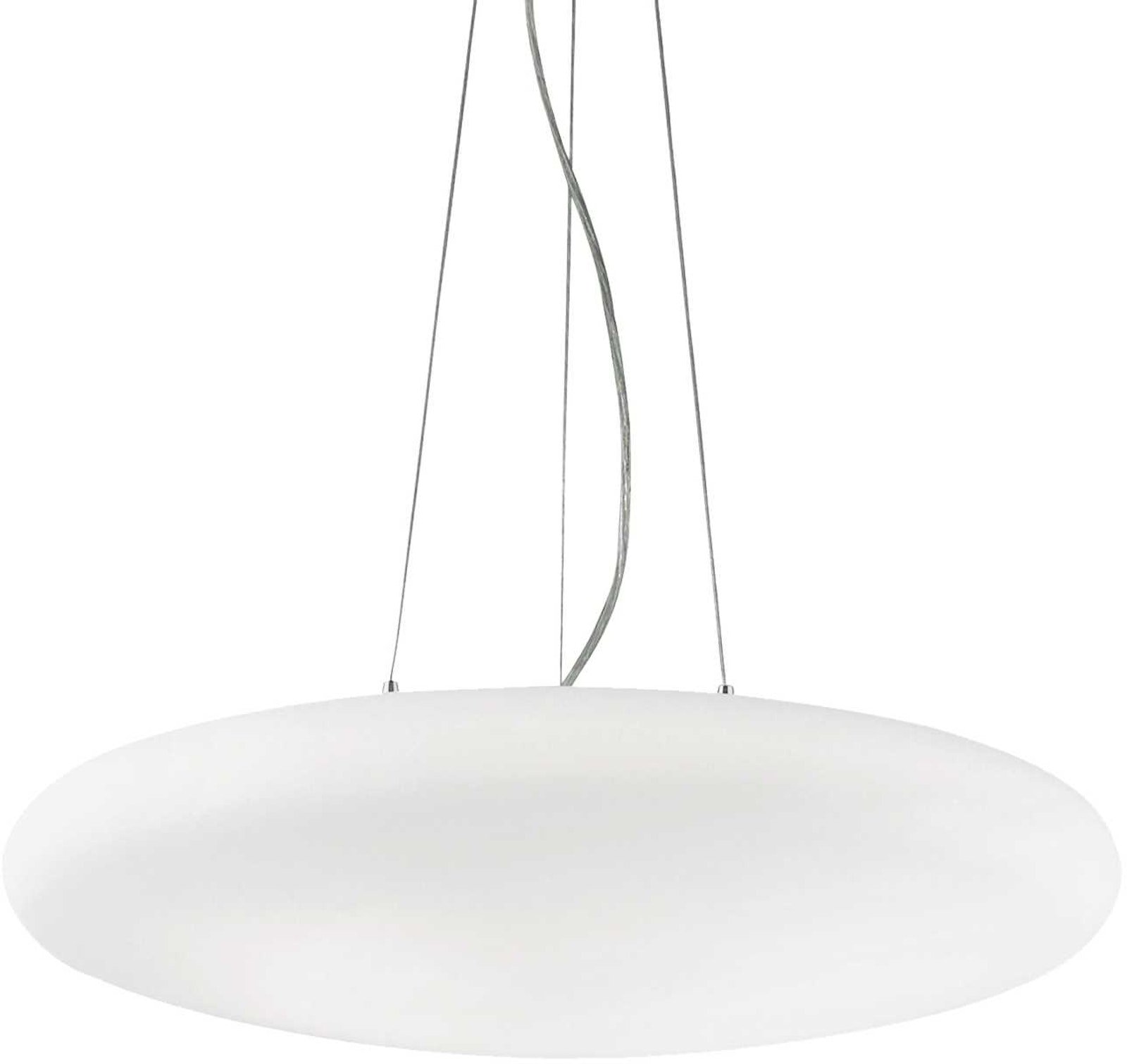 På billedet ser du Smarties, Pendel lampe, Sp5, glas fra brandet Ideal Lux i en størrelse D: 60 cm. x H: 16 cm. i farven Hvid