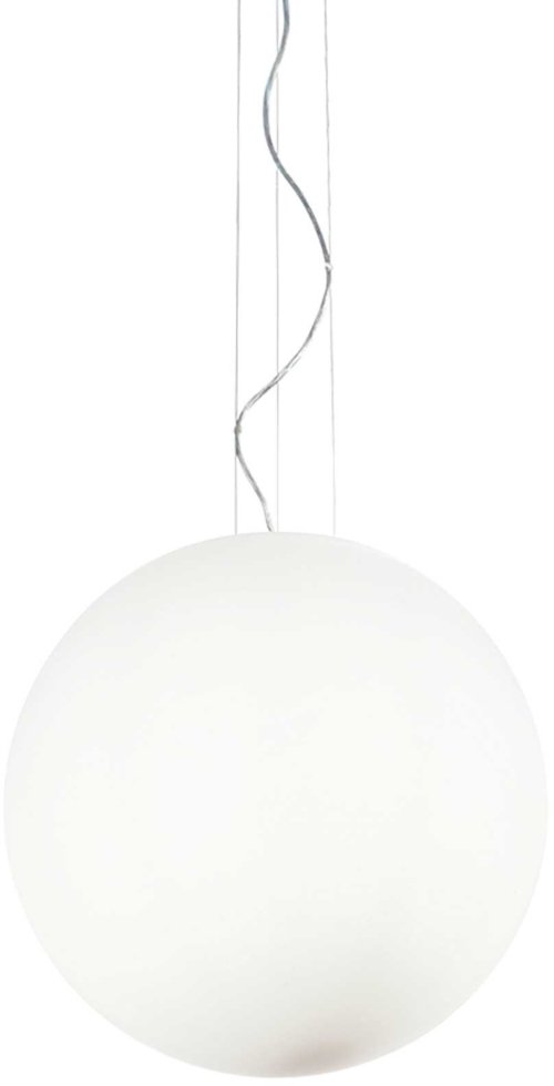 På billedet ser du variationen Mapa, Pendel lampe, Bianco, glas fra brandet Ideal Lux i en størrelse D: 50 cm. x H: 56 cm. i farven Hvid
