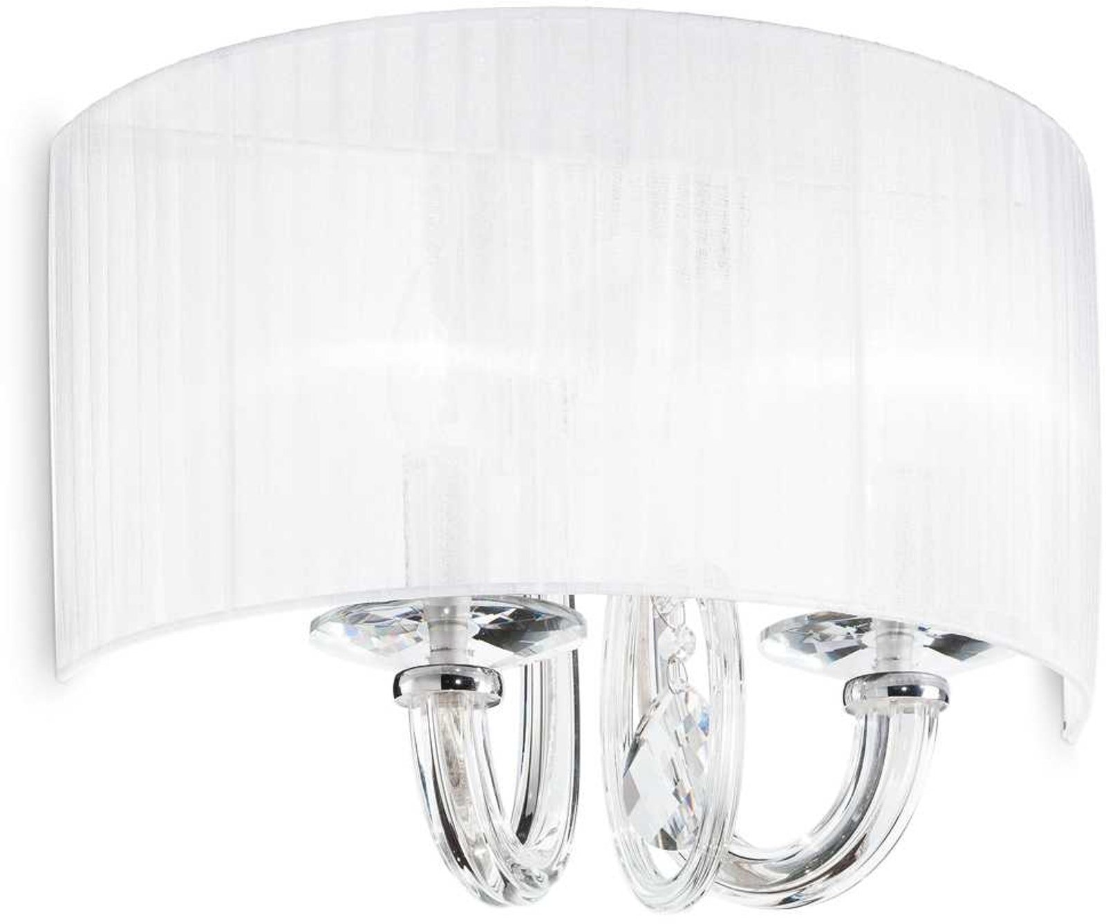 På billedet ser du Swan, Væglampe, Ap2, glas fra brandet Ideal Lux i en størrelse H: 30 cm. x B: 22 cm. x L: 44 cm. i farven Hvid/Krom