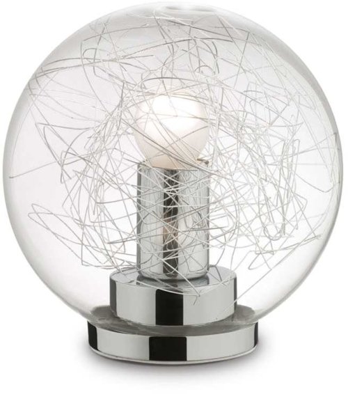 På billedet ser du variationen Mapa, Bordlampe, Max, glas fra brandet Ideal Lux i en størrelse D: 20 cm. x H: 21 cm. i farven Krom