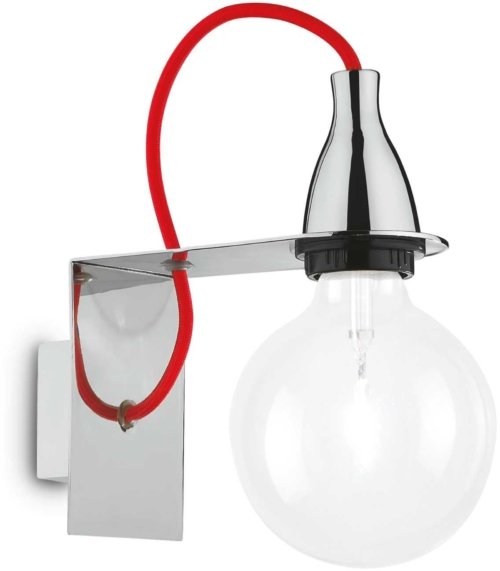 På billedet ser du variationen Minimal, Væglampe, Ap1, metal fra brandet Ideal Lux i en størrelse H: 23 cm. x B: 21 cm. x L: 12 cm. i farven Krom