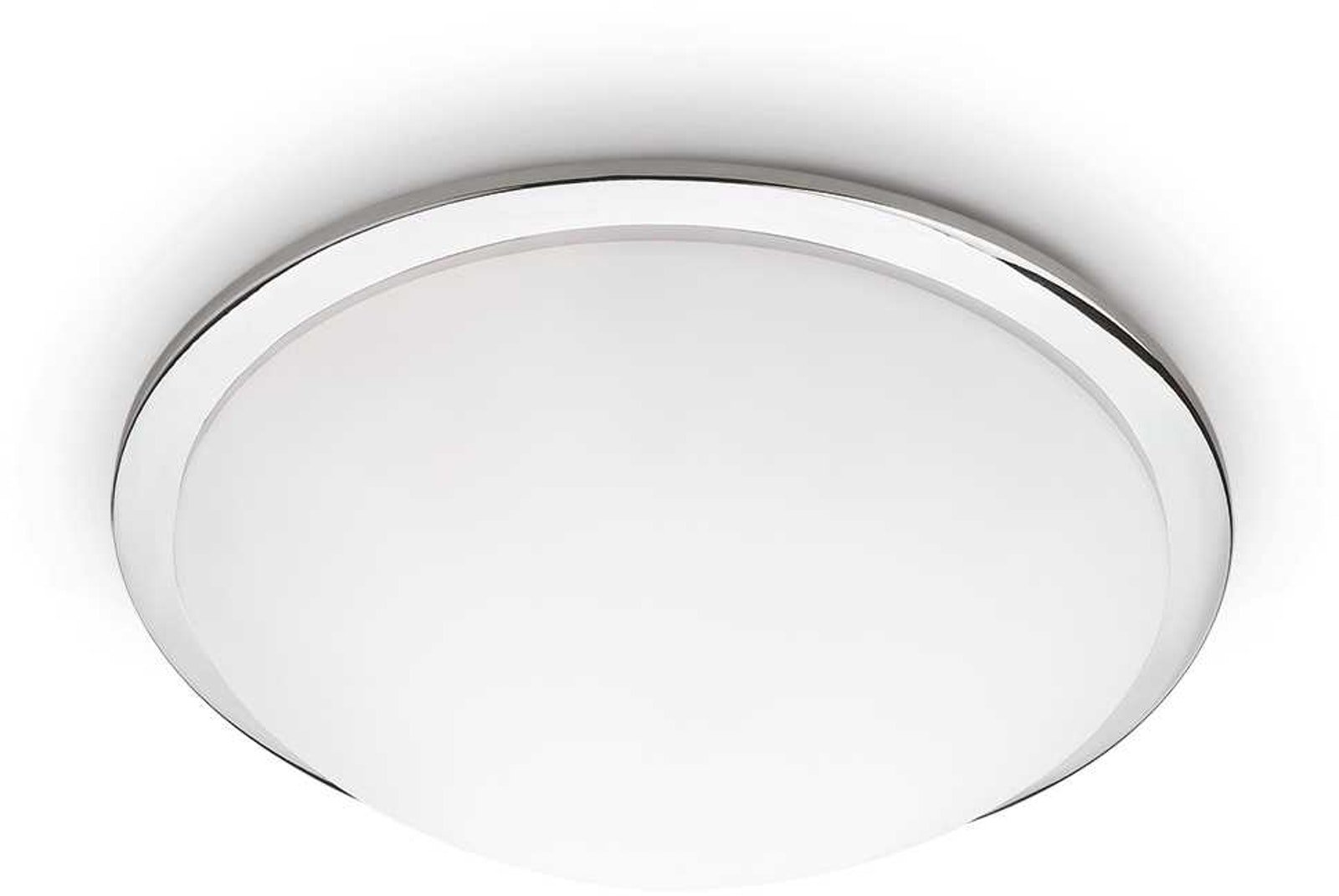 På billedet ser du Ring, Loftslampe, Pl2, metal fra brandet Ideal Lux i en størrelse D: 30 cm. x H: 11 cm. i farven Hvid/Krom