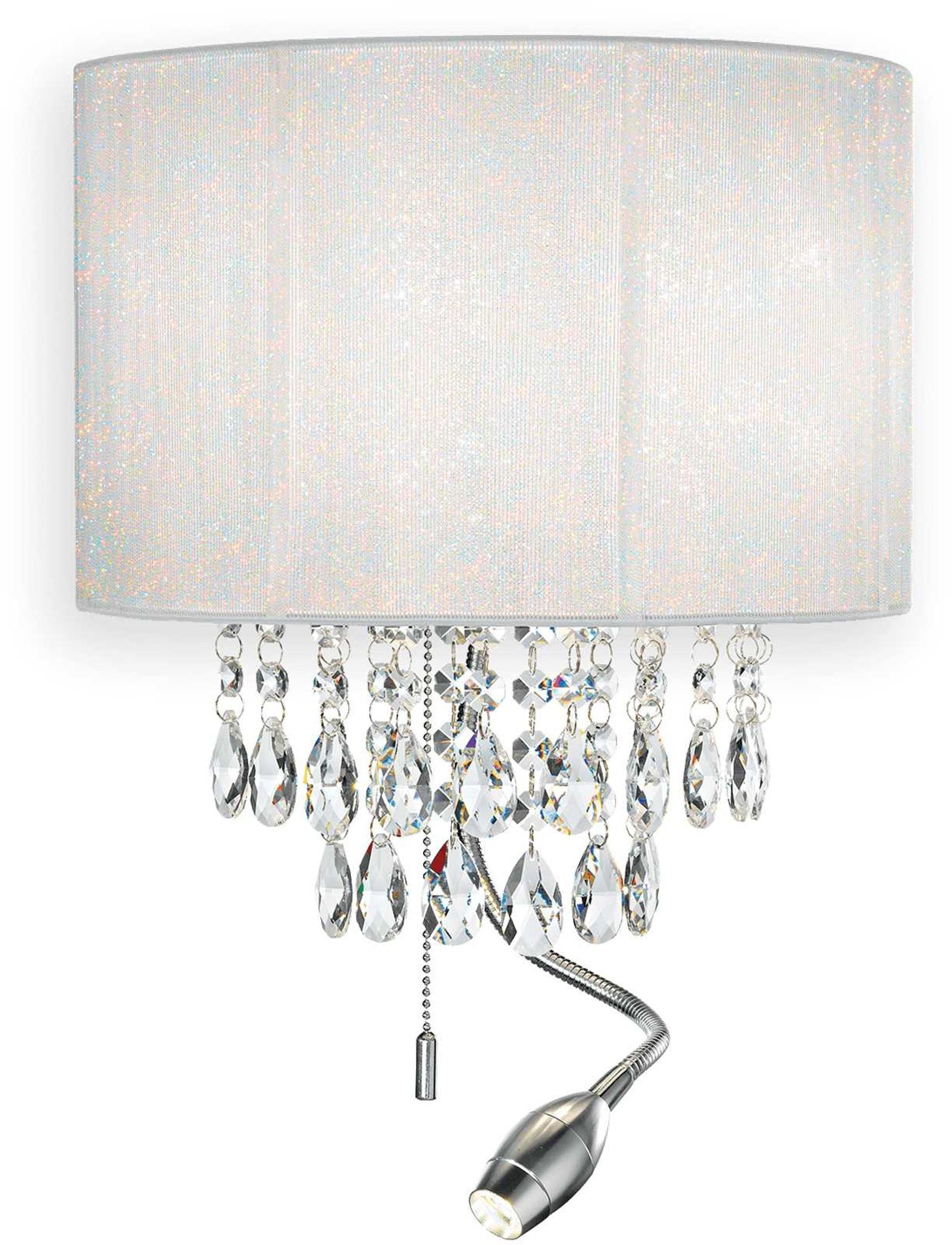 På billedet ser du Opera, Væglampe, Ap3, metal fra brandet Ideal Lux i en størrelse H: 35 cm. x B: 19 cm. x L: 30 cm. i farven Hvid/Krom