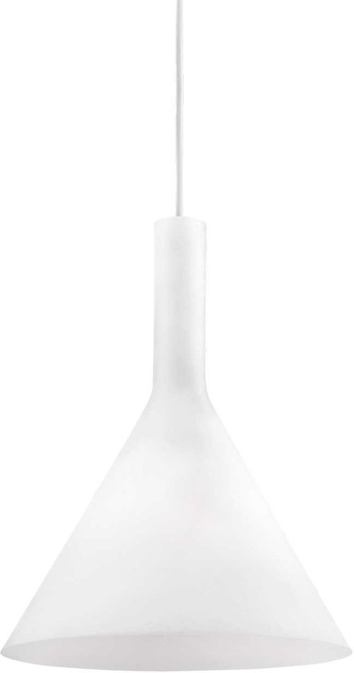 På billedet ser du variationen Cocktail, Pendel lampe, Sp1, glas fra brandet Ideal Lux i en størrelse D: 20 cm. x H: 32 cm. i farven Hvid