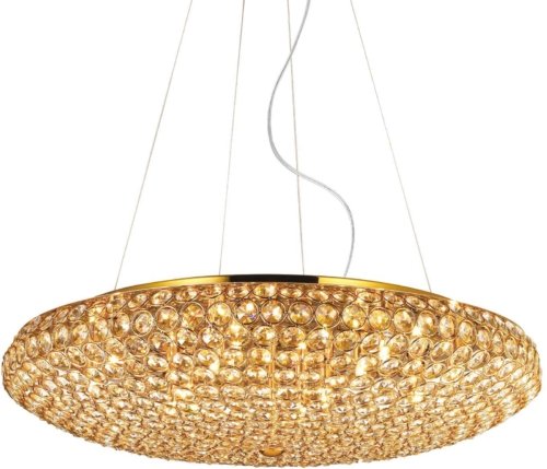 På billedet ser du variationen King, Pendel lampe, Sp12, metal fra brandet Ideal Lux i en størrelse D: 65 cm. x H: 18 cm. i farven Guld