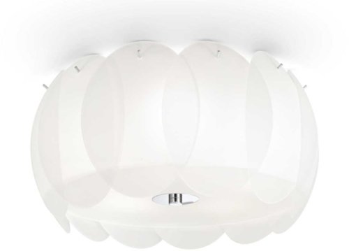 På billedet ser du variationen Ovalino, Loftslampe, Pl5, glas fra brandet Ideal Lux i en størrelse D: 40 cm. x H: 19 cm. i farven Hvid