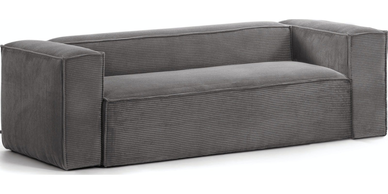 Blok, 3-personers sofa, Fjøjl by LaForma (H: 69 cm. B: 210 cm. L: 100 cm., Grå)