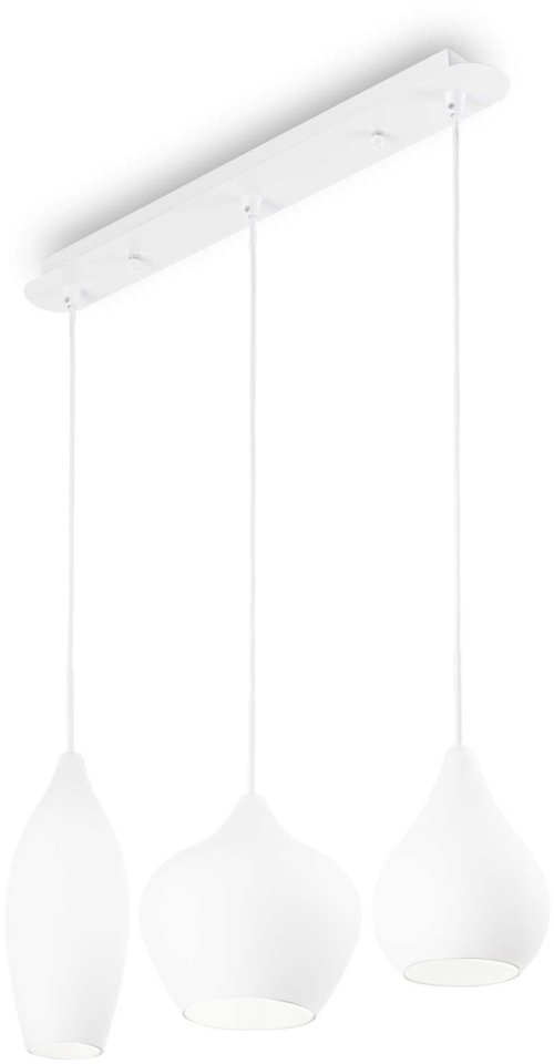 På billedet ser du variationen Soft, Pendel lampe, Sp3, metal fra brandet Ideal Lux i en størrelse H: 40 cm. x B: 20 cm. x L: 60 cm. i farven Hvid