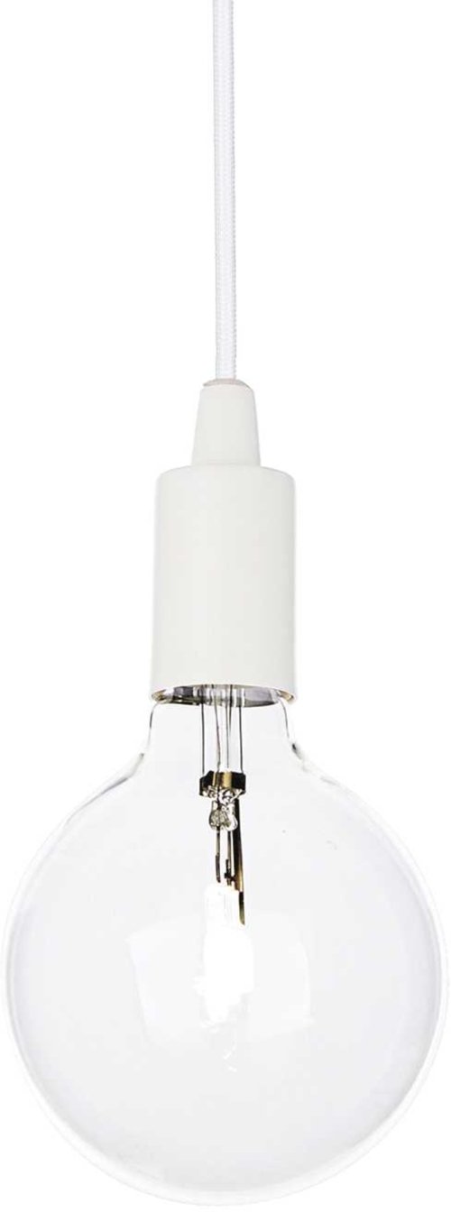 På billedet ser du variationen Edison, Pendel lampe, Sp1, metal fra brandet Ideal Lux i en størrelse D: 12 cm. x H: 23 cm. i farven Hvid