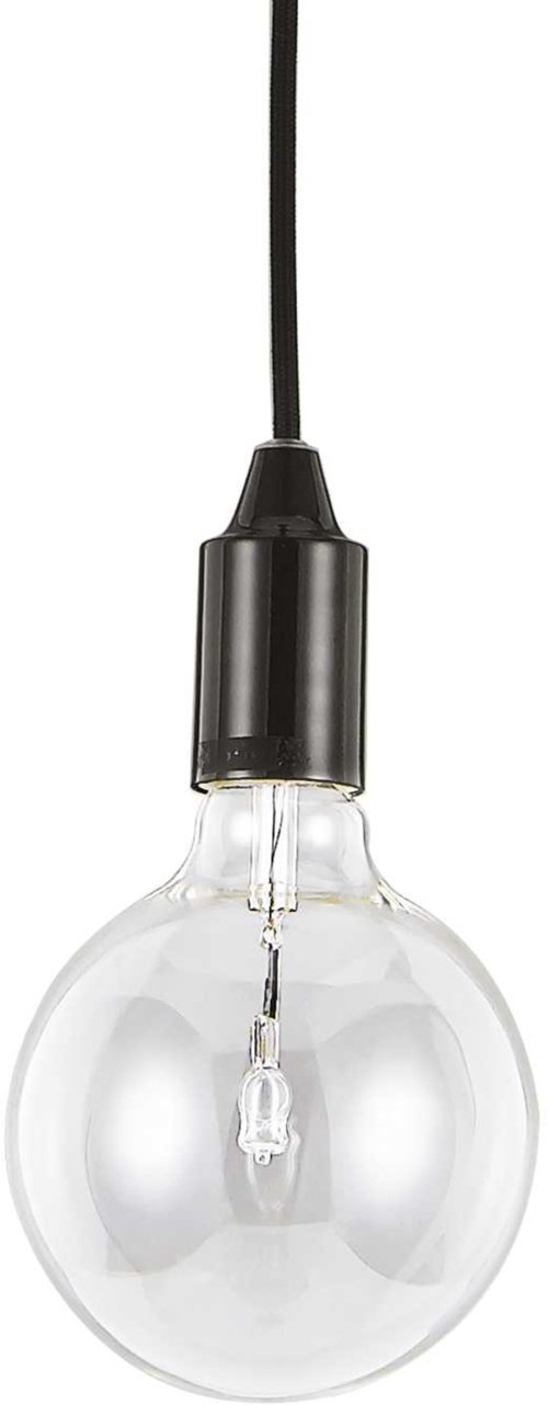 På billedet ser du variationen Edison, Pendel lampe, Sp1, metal fra brandet Ideal Lux i en størrelse D: 12 cm. x H: 23 cm. i farven Sort