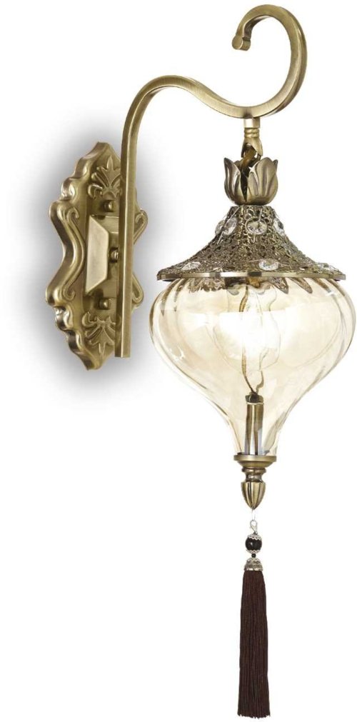 På billedet ser du variationen Harem, Væglampe, Ap1, metal fra brandet Ideal Lux i en størrelse H: 53 cm. x B: 26 cm. x L: 16 cm. i farven Brændt