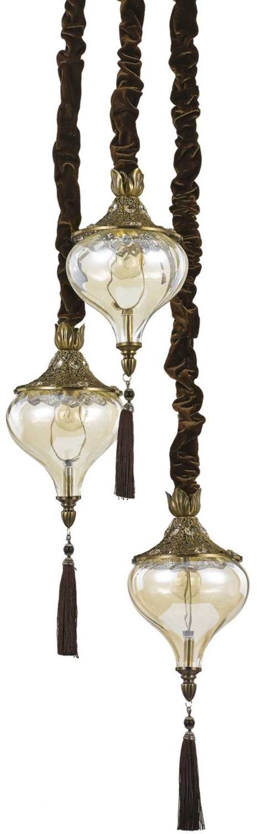 På billedet ser du variationen Harem, Pendel lampe, Sp3, metal fra brandet Ideal Lux i en størrelse D: 33 cm. x H: 42 cm. i farven Brændt