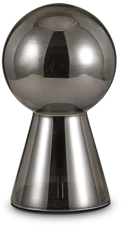 På billedet ser du variationen Birillo, Bordlampe, Tl1, glas fra brandet Ideal Lux i en størrelse D: 17 cm. x H: 30 cm. i farven Røg