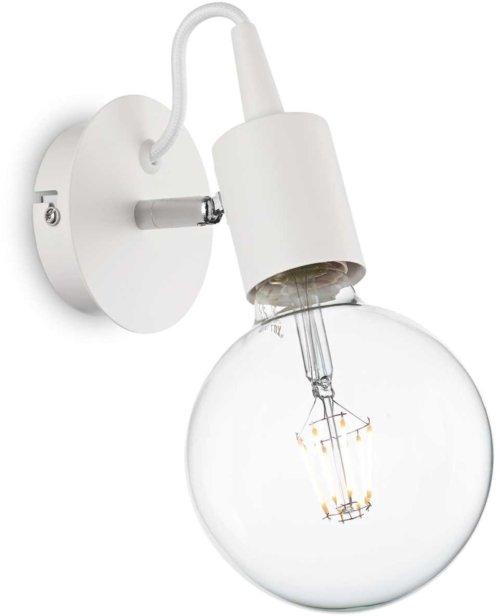 På billedet ser du variationen Edison, Væglampe, Ap1, metal fra brandet Ideal Lux i en størrelse H: 27 cm. x B: 25 cm. x L: 12 cm. i farven Hvid