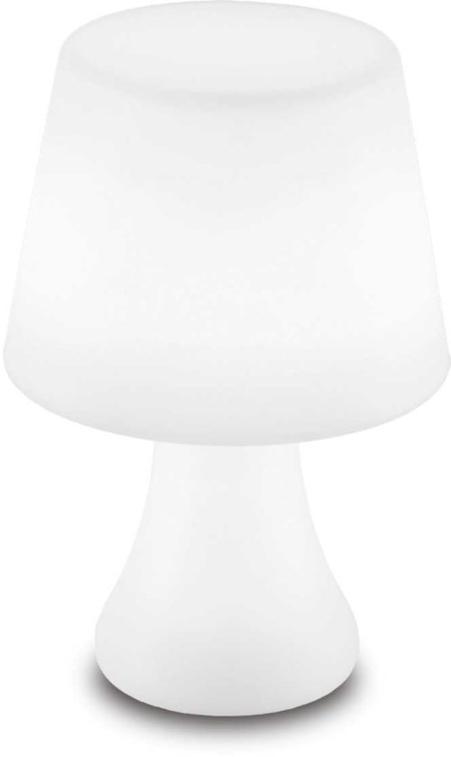 På billedet ser du variationen Live, Udendørs bordlampe, Tl, plast fra brandet Ideal Lux i en størrelse D: 18 cm. x H: 27 cm. i farven Hvid