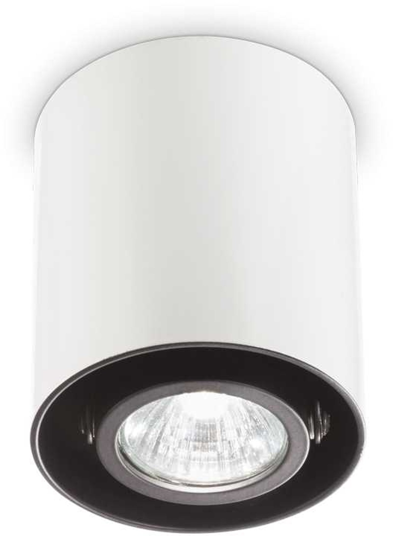 Mood, Loftslampe, Pl1, aluminium by Ideal Lux (D: 9 cm. x H: 10 cm., Hvid/Sort)