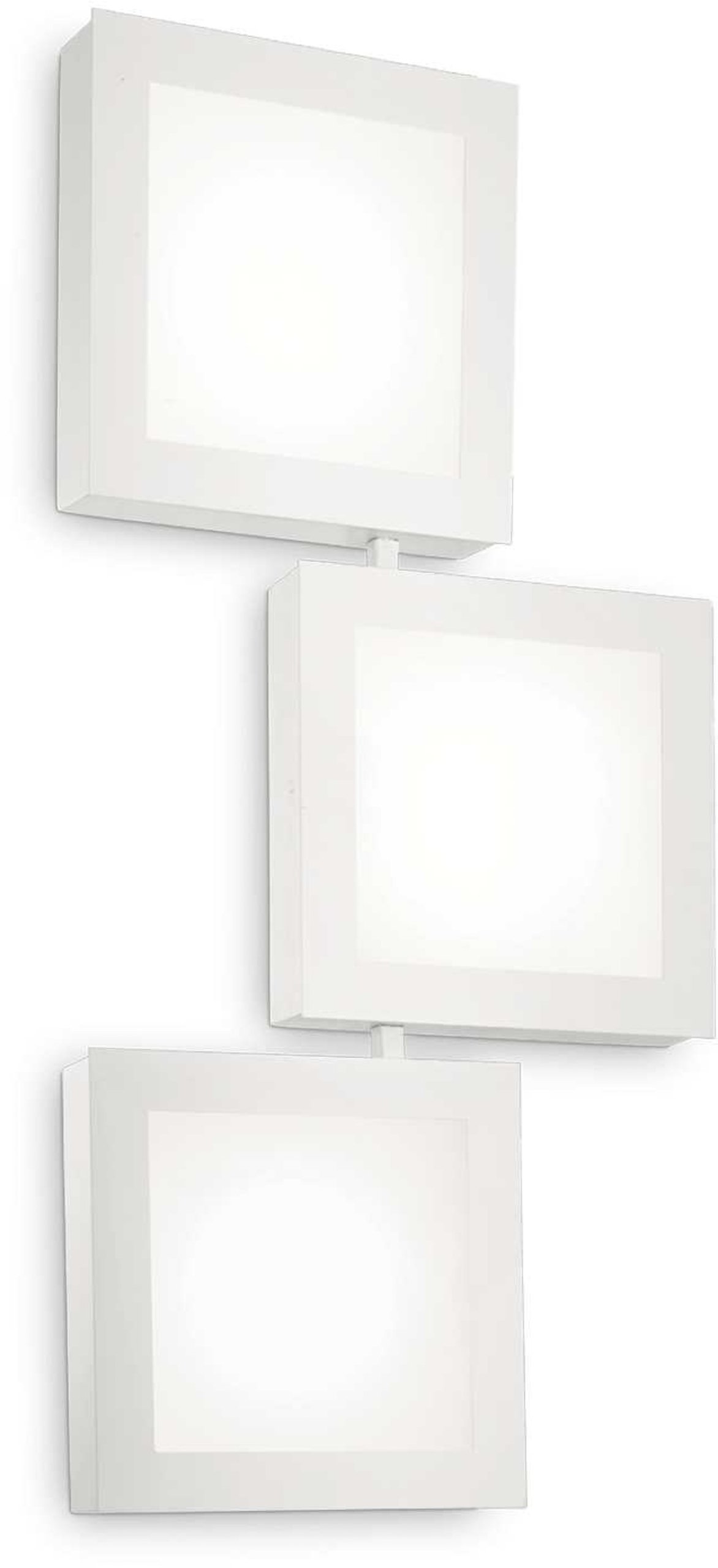 På billedet ser du Union, Væglampe, Pl3, metal fra brandet Ideal Lux i en størrelse H: 30 cm. x B: 5 cm. x L: 64 cm. i farven Hvid