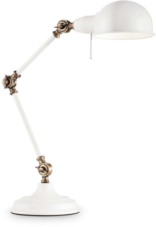 På billedet ser du variationen Truman, Bordlampe, Tl1, metal fra brandet Ideal Lux i en størrelse H: 40 cm. x L: 17 cm. i farven Hvid