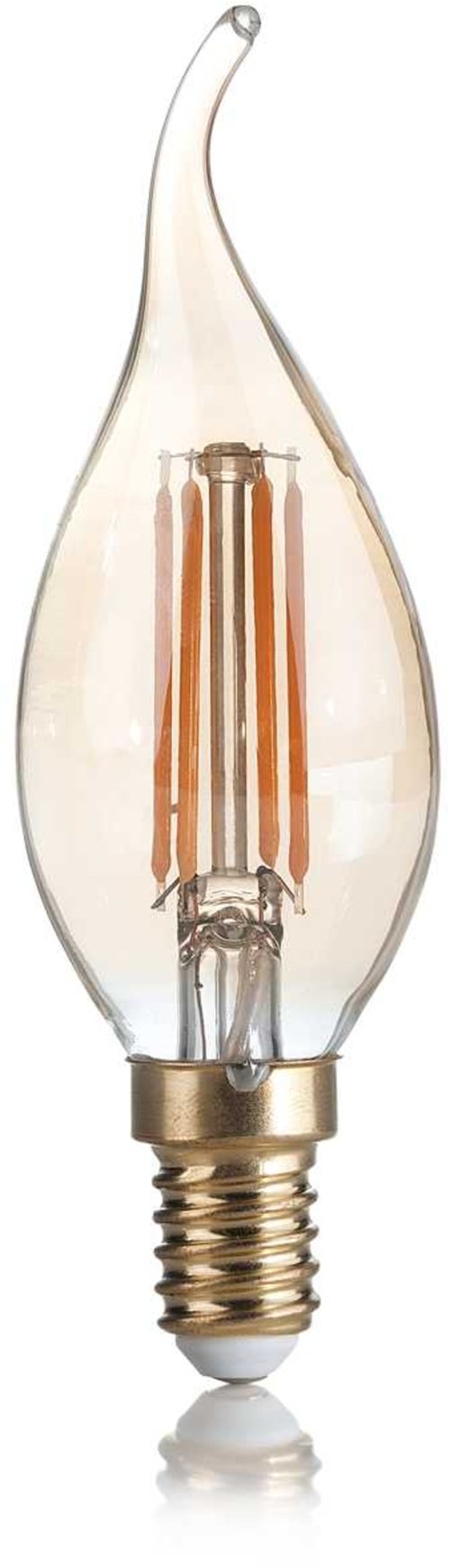 På billedet ser du variationen E14 Candela, Lyspære, glas fra brandet Ideal Lux i en størrelse D: 11 cm. i farven Rav/Kelvin: 2200