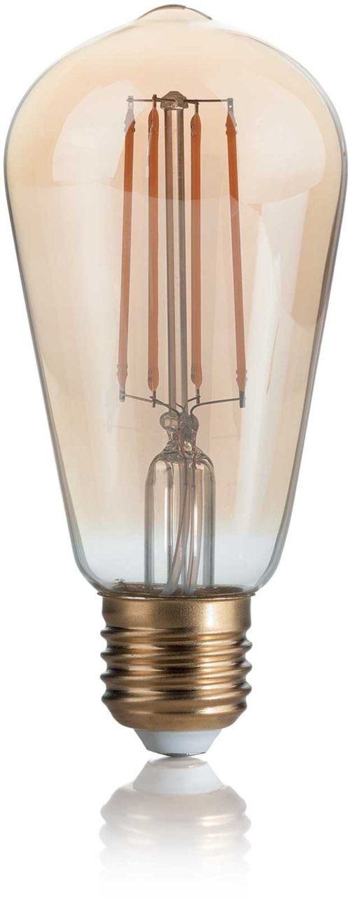 På billedet ser du variationen E27 Cono, Lyspære, glas fra brandet Ideal Lux i en størrelse D: 14 cm. i farven Rav