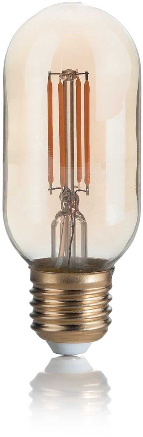 På billedet ser du variationen E27 Bomb, Lyspære, glas fra brandet Ideal Lux i en størrelse D: 11 cm. i farven Rav