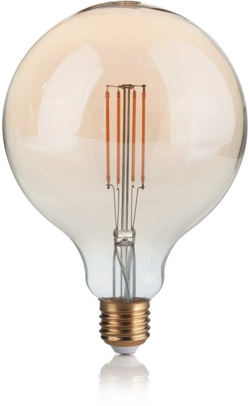 På billedet ser du variationen E27 Globo, Lyspære, glas fra brandet Ideal Lux i en størrelse D: 18 cm. i farven Rav/Kelvin: 2200