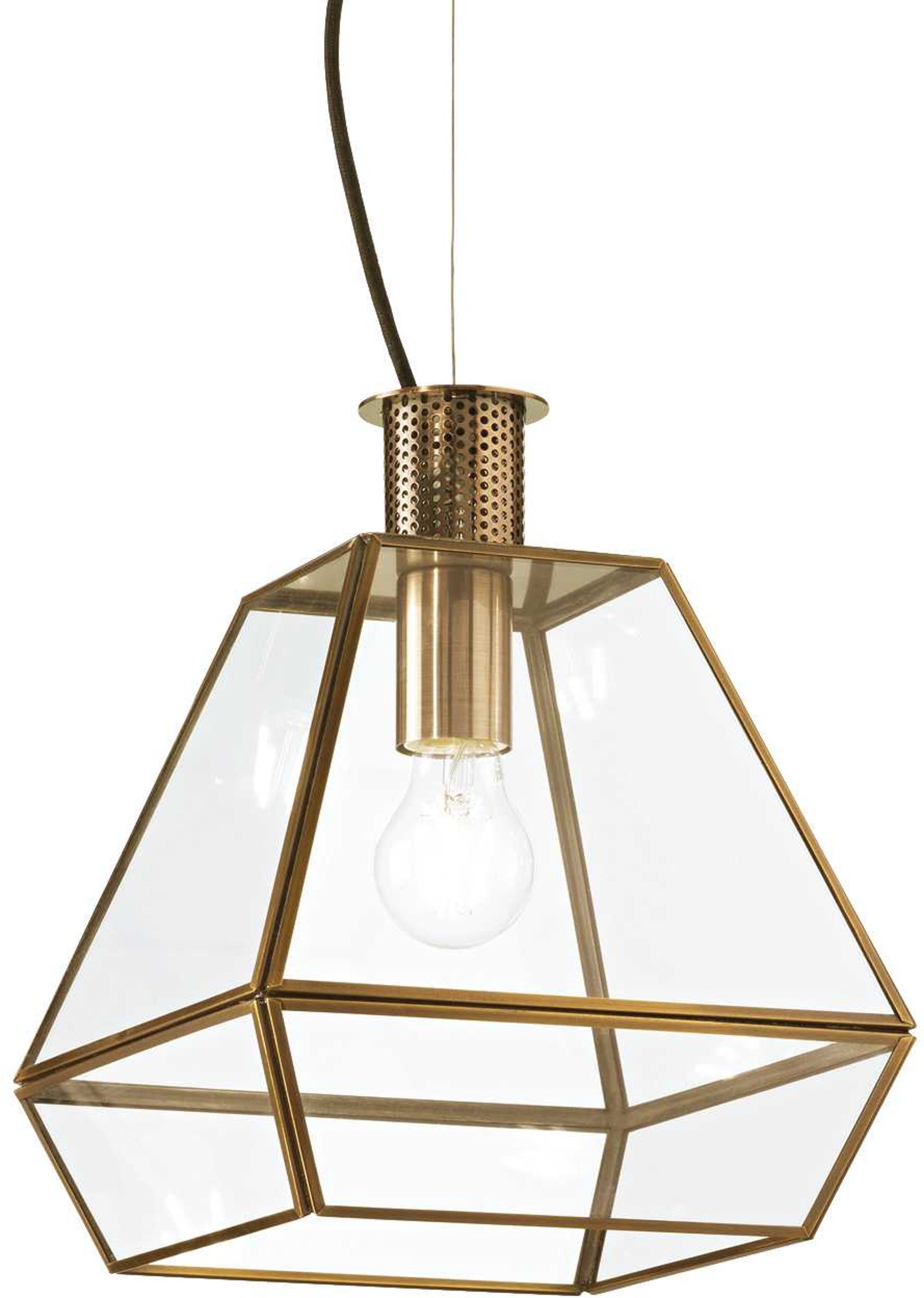 På billedet ser du Orangerie, Pendel lampe, Sp1, metal fra brandet Ideal Lux i en størrelse D: 25 cm. x H: 35 cm. i farven Brændt