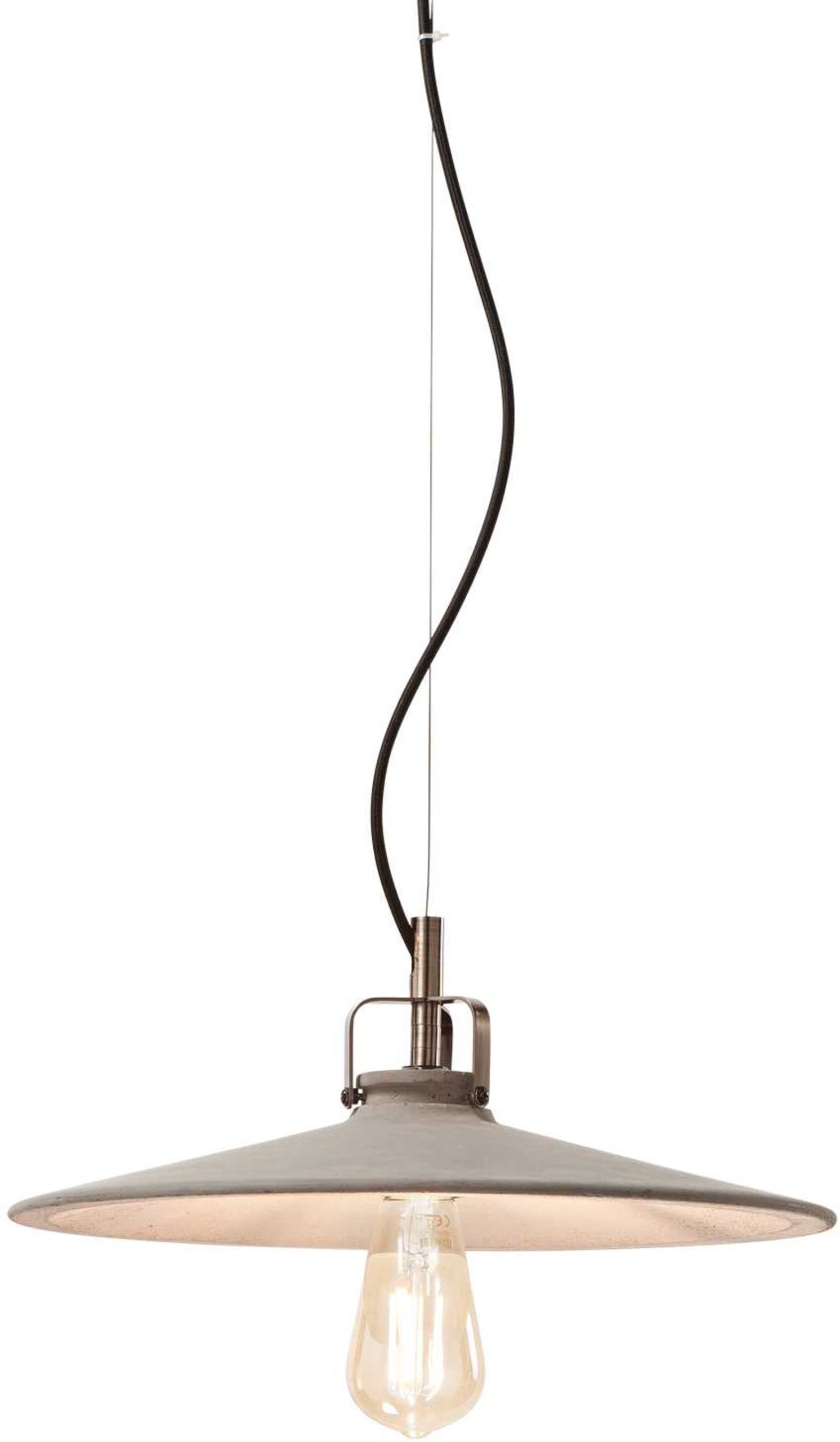 På billedet ser du Brooklyn, Pendel lampe, Sp1, metal fra brandet Ideal Lux i en størrelse D: 25 cm. x H: 11 cm. i farven Beton/Brændt