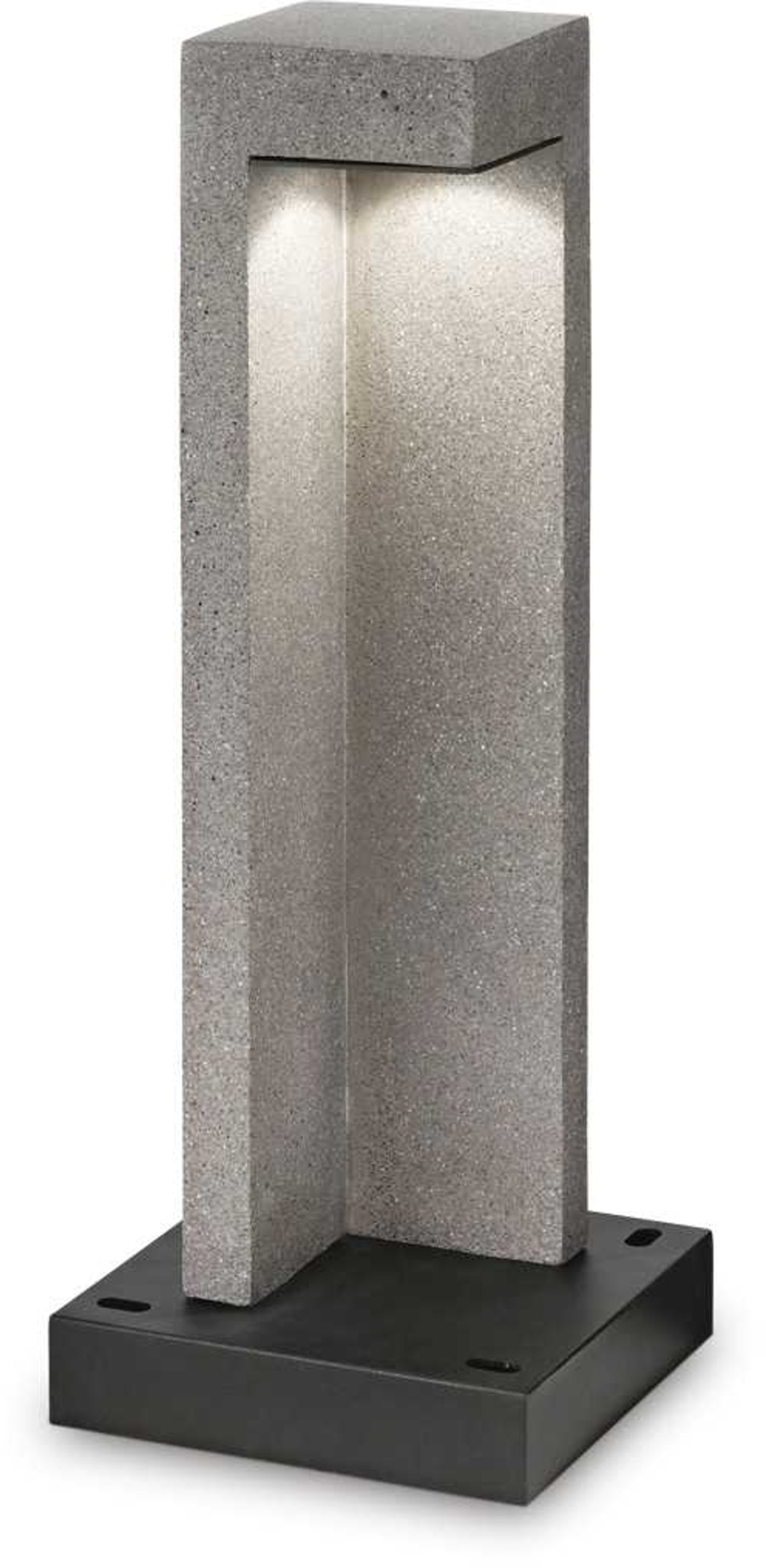 På billedet ser du Titano, Udendørs gulvlampe, Pt, metal fra brandet Ideal Lux i en størrelse H: 49 cm. x B: 18 cm. x L: 18 cm. i farven Granit/Sort/4000 kelvin
