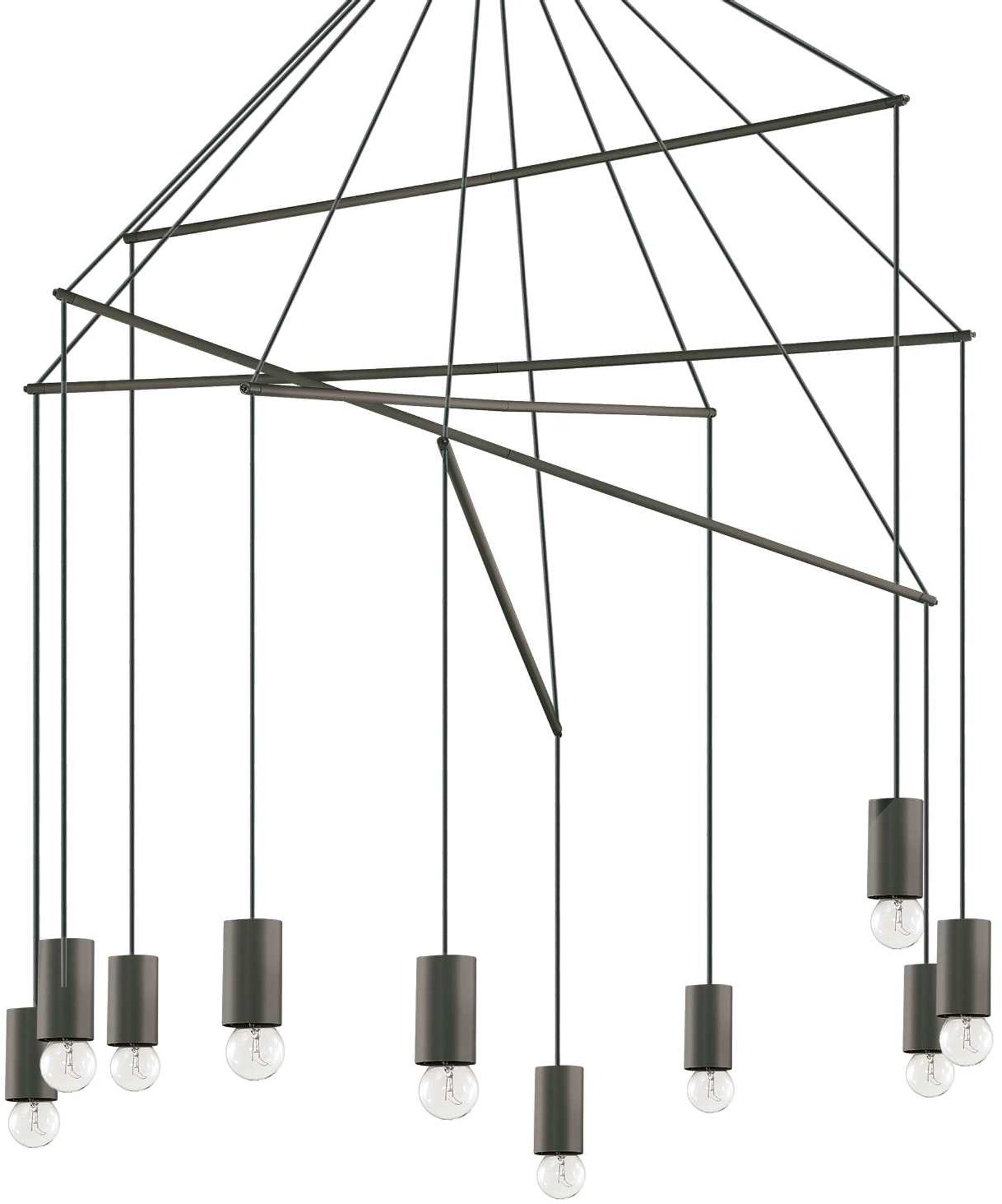På billedet ser du Pop, Pendel lampe, Sp10, metal fra brandet Ideal Lux i en størrelse D: 90 cm. x H: 105 cm. i farven Sort