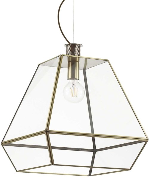 På billedet ser du variationen Orangerie, Pendel lampe, Sp1, metal fra brandet Ideal Lux i en størrelse D: 40 cm. x H: 44 cm. i farven Brændt