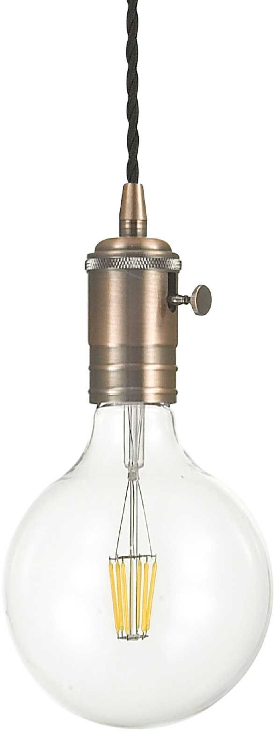 Doc, Pendel lampe, Sp1, metal by Ideal Lux (D: 10 cm. x H: 8 cm., Kobber/Sort)