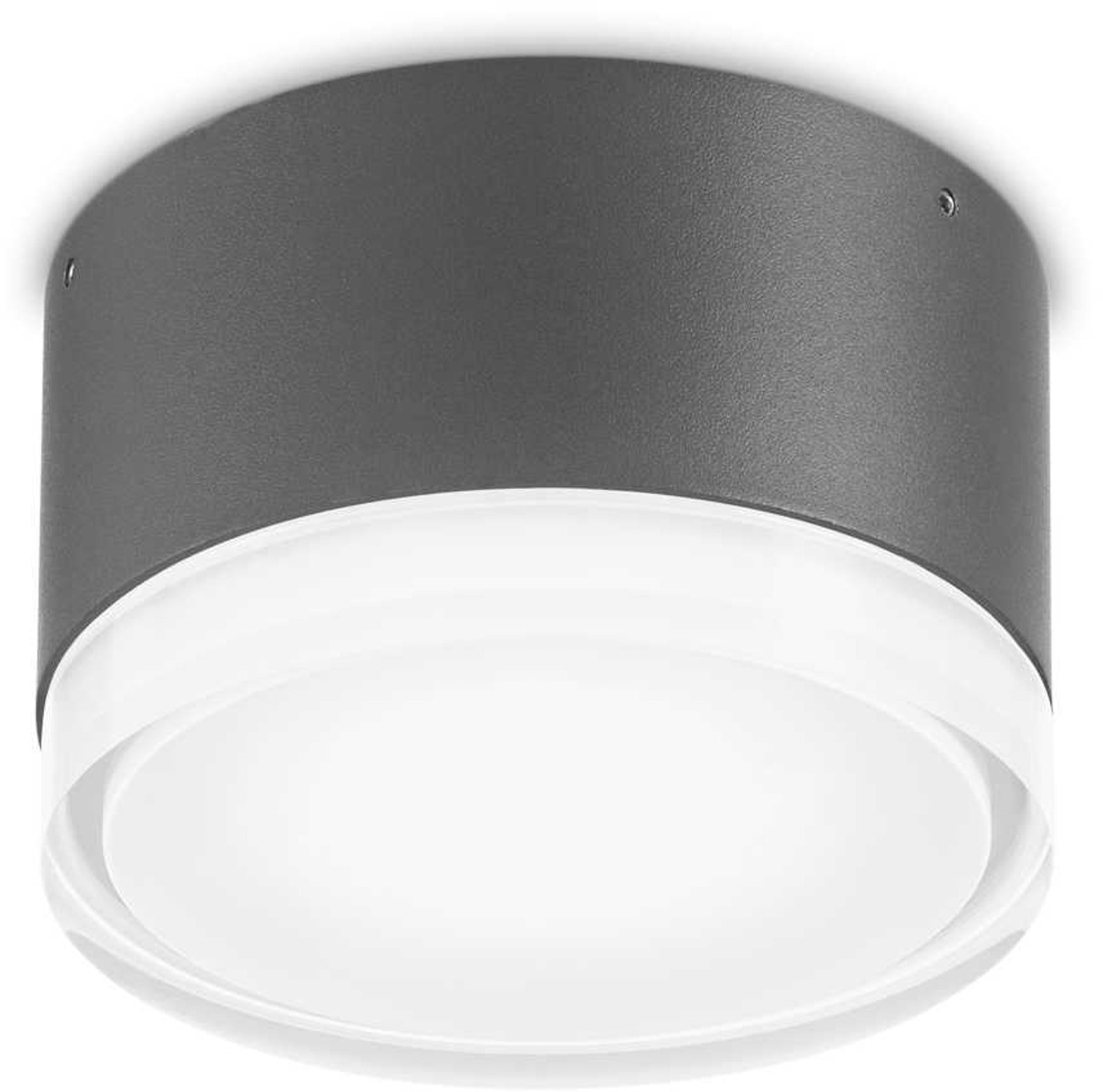 Urano, Udendørs loftslampe, Pl1, aluminium by Ideal Lux (D: 12 cm. x H: 7 cm., Antracit)