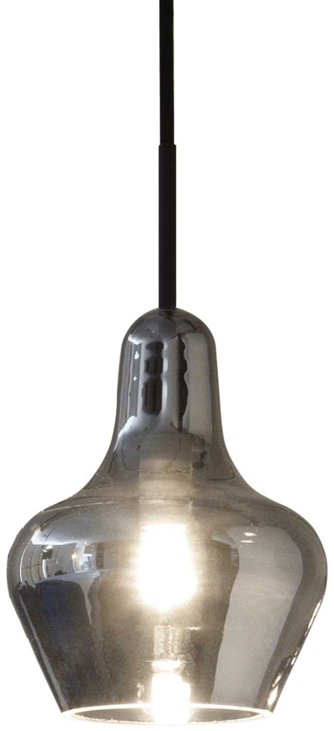 Lido-2, Pendel lampe, Sp1, glas by Ideal Lux (D: 13 cm. x H: 16 cm., Røg/Sort)