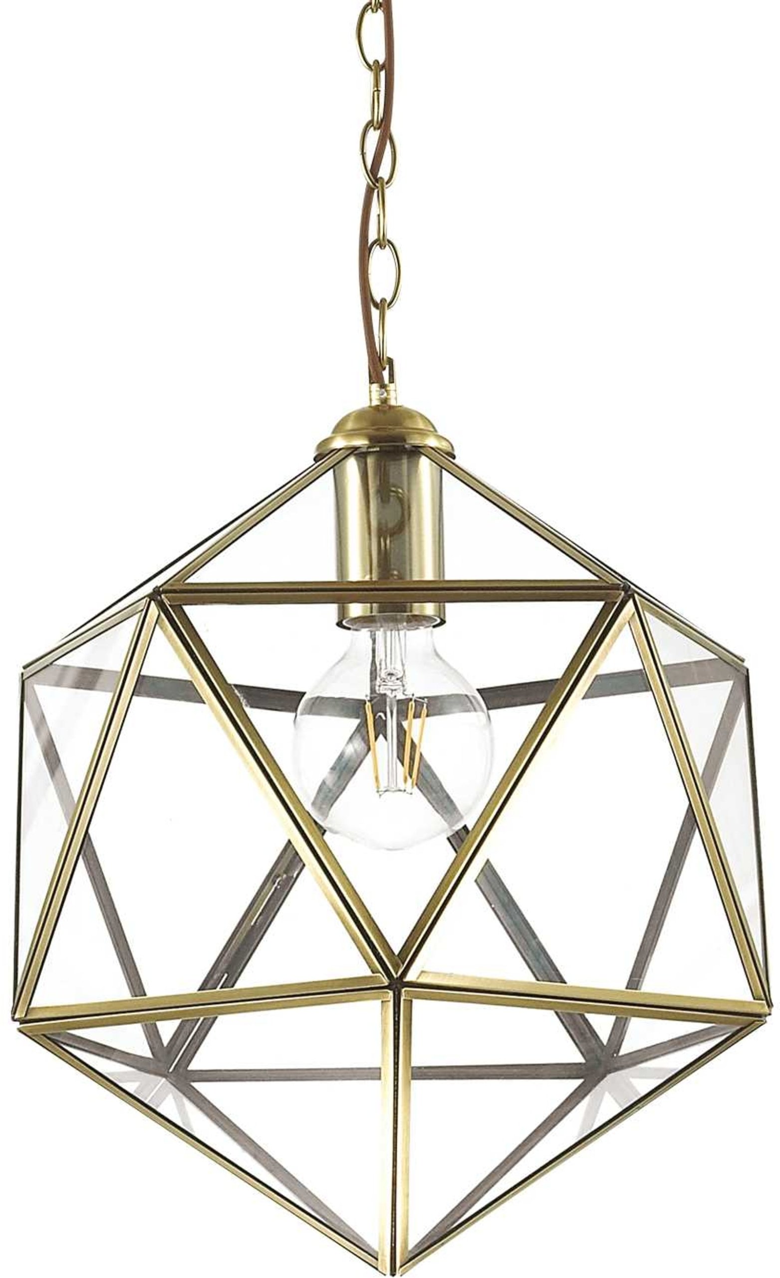 Billede af Deca, Pendel lampe, Sp1, metal by Ideal Lux (D: 50 cm. x H: 62 cm., Brændt/Messing)