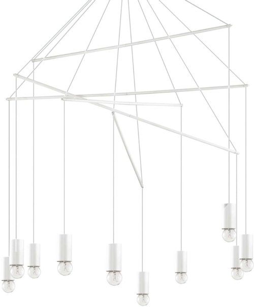 På billedet ser du variationen Pop, Pendel lampe, Sp10, metal fra brandet Ideal Lux i en størrelse D: 90 cm. x H: 105 cm. i farven Hvid/Sort