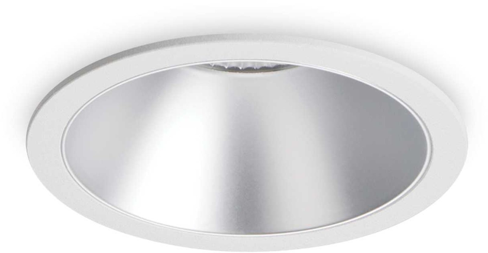 Game, Indbygningslampe, Round, aluminium by Ideal Lux (D: 8 cm. x H: 8 cm., Sølv/Hvid)