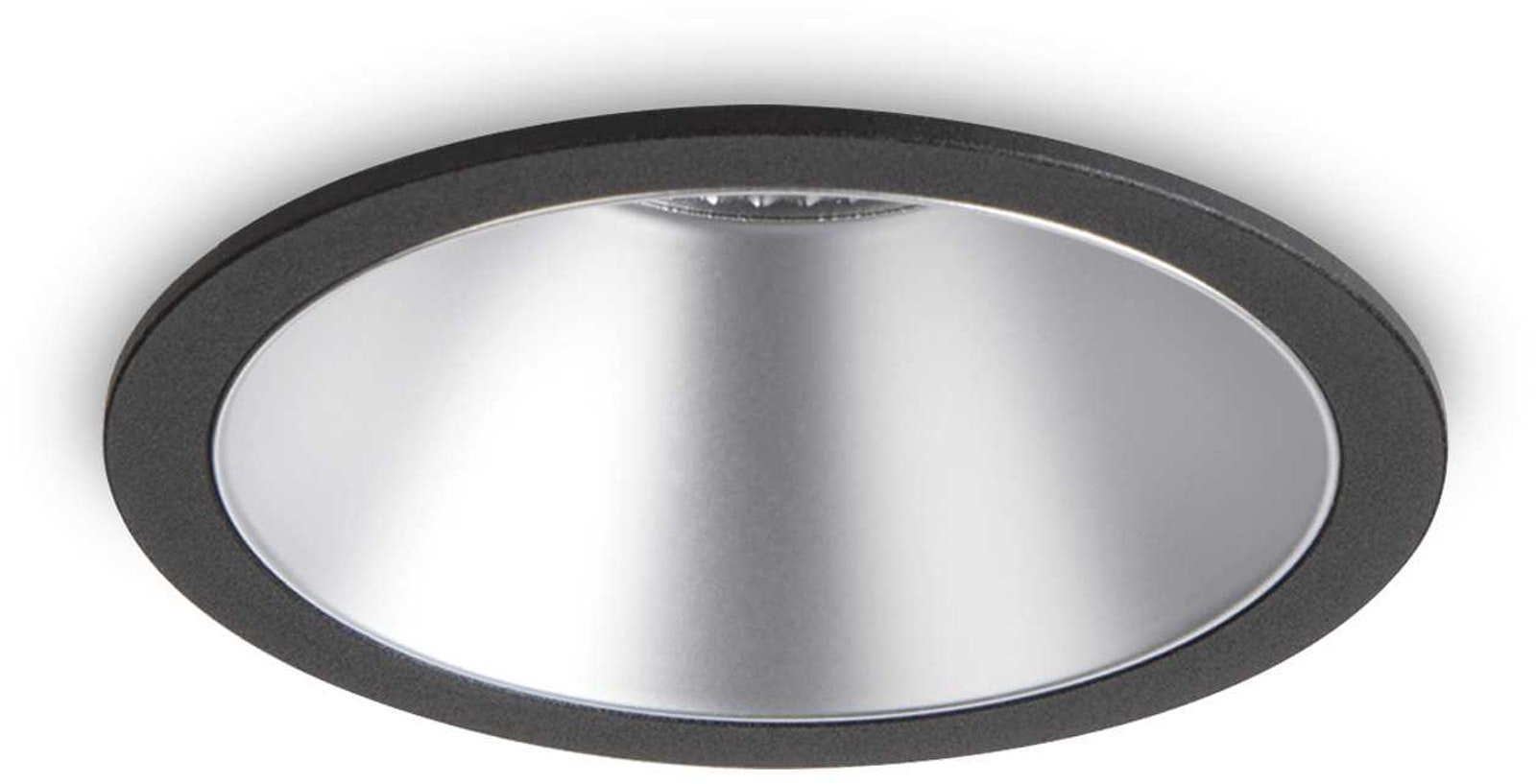 Game, Indbygningslampe, Round, aluminium by Ideal Lux (D: 8 cm. x H: 8 cm., Sølv/Sort)