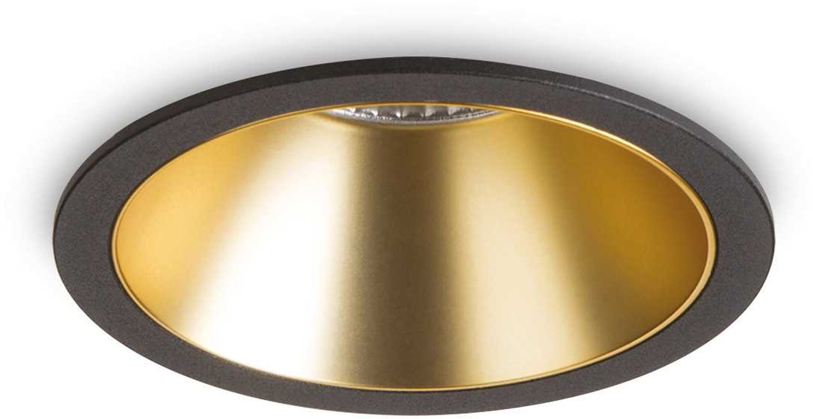 Game, Indbygningslampe, Round, aluminium by Ideal Lux (D: 8 cm. x H: 8 cm., Sort/Guld)