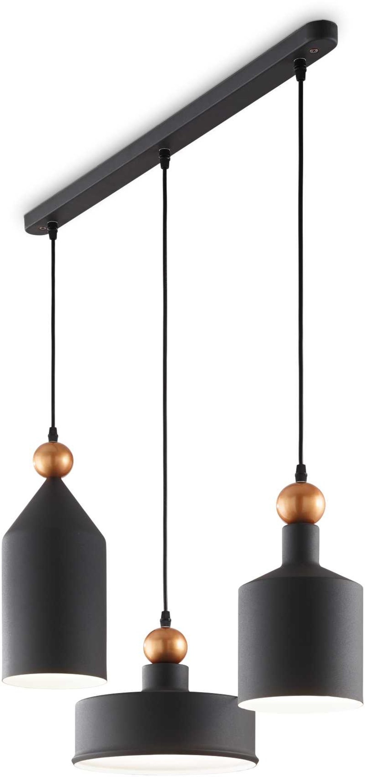 På billedet ser du Triade, Pendel lampe, Sp3, metal fra brandet Ideal Lux i en størrelse H: 52 cm. x B: 25 cm. x L: 75 cm. i farven Grå/Sort
