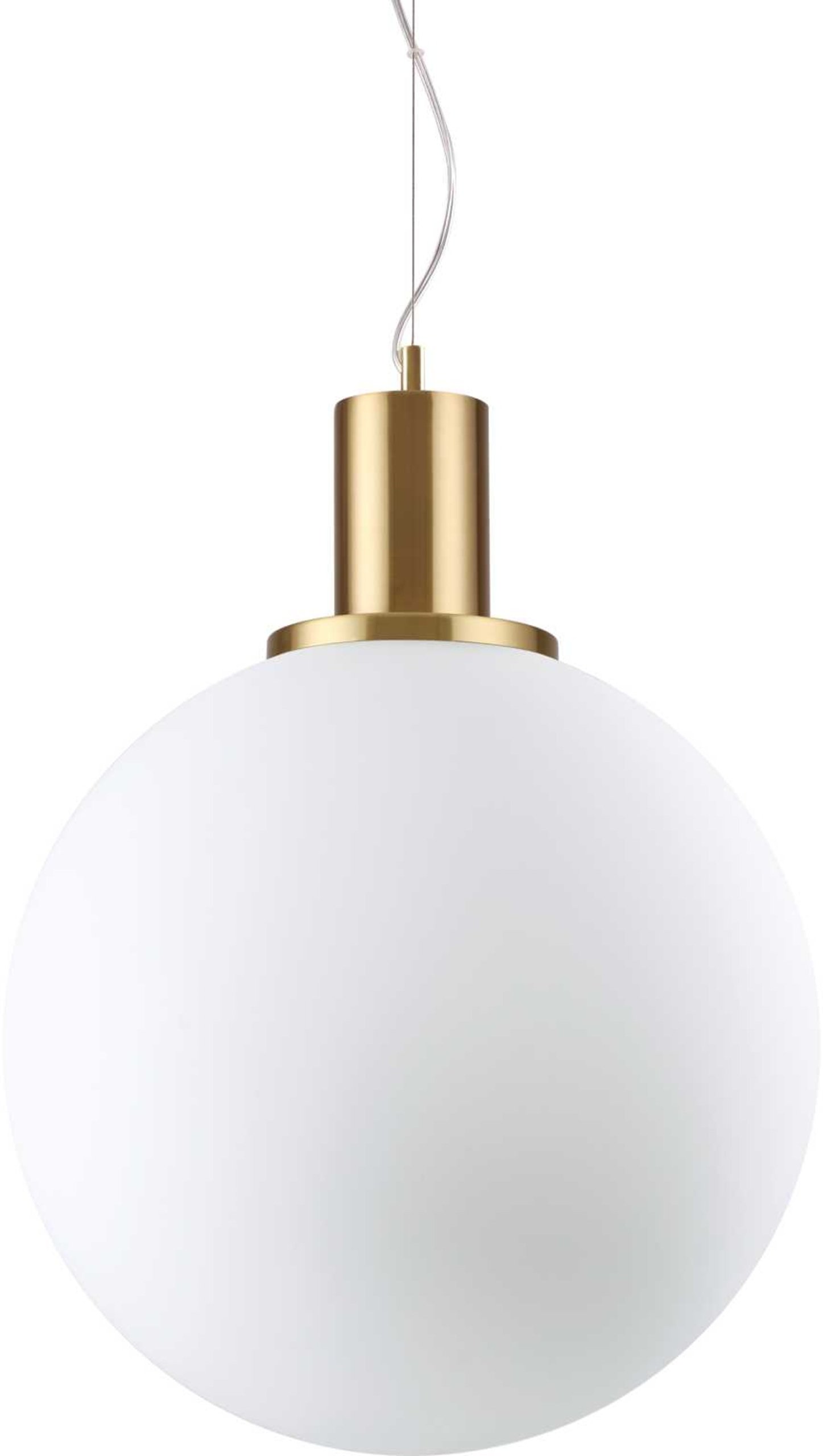 På billedet ser du Loko, Pendel lampe, Sp1, metal fra brandet Ideal Lux i en størrelse D: 40 cm. x H: 41 cm. i farven Hvid/Sad messing