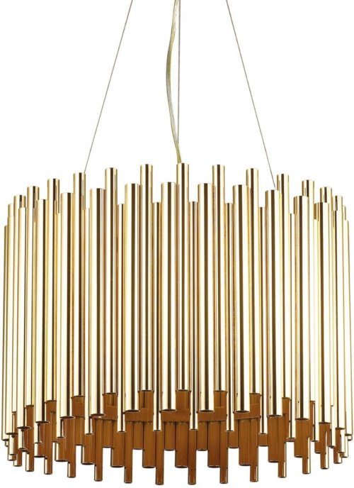 På billedet ser du variationen Pan, Pendel lampe, Sp5, metal fra brandet Ideal Lux i en størrelse D: 47 cm. x H: 35 cm. i farven Guld